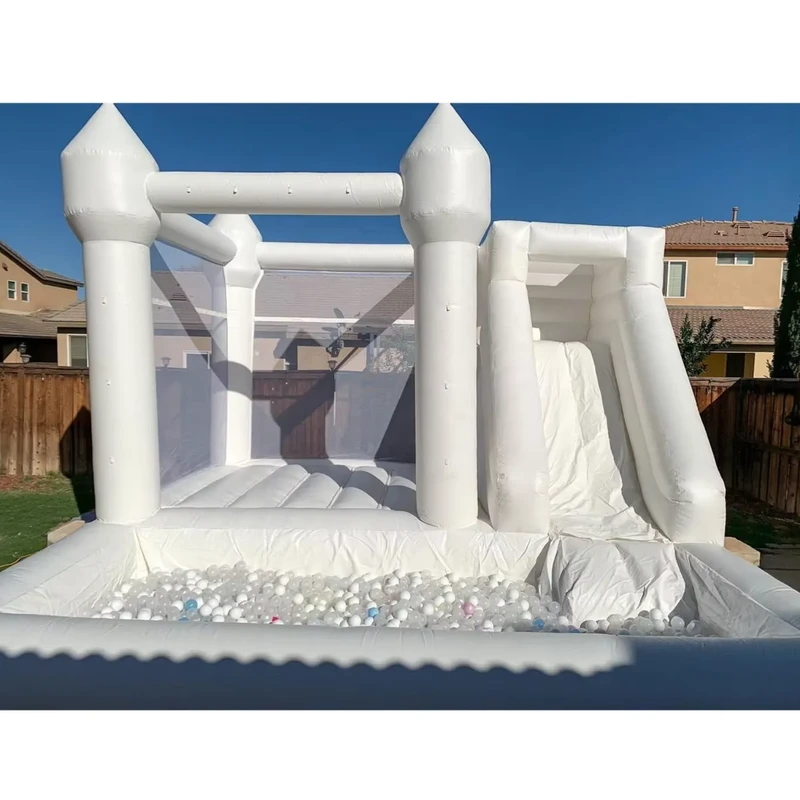 Anpassbares aufblasbares Hochzeits-Schloss-Trampolin-Rutschen-Kombination PVC 4x4M für Innen- und Außenbereich