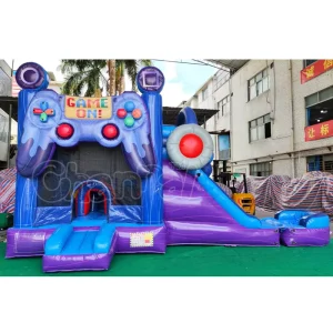 Customize Commercial Jumping Inflatable Slide Blue Bouncer with Water Pool Kids Bounce Combo Party Rental