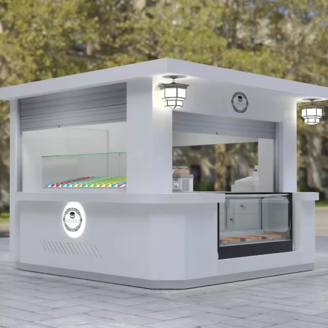 Aangepast Ontwerp Retail Buiten Voedsel Kiosk Met Combo Automaat voor Voedsel en Dranken