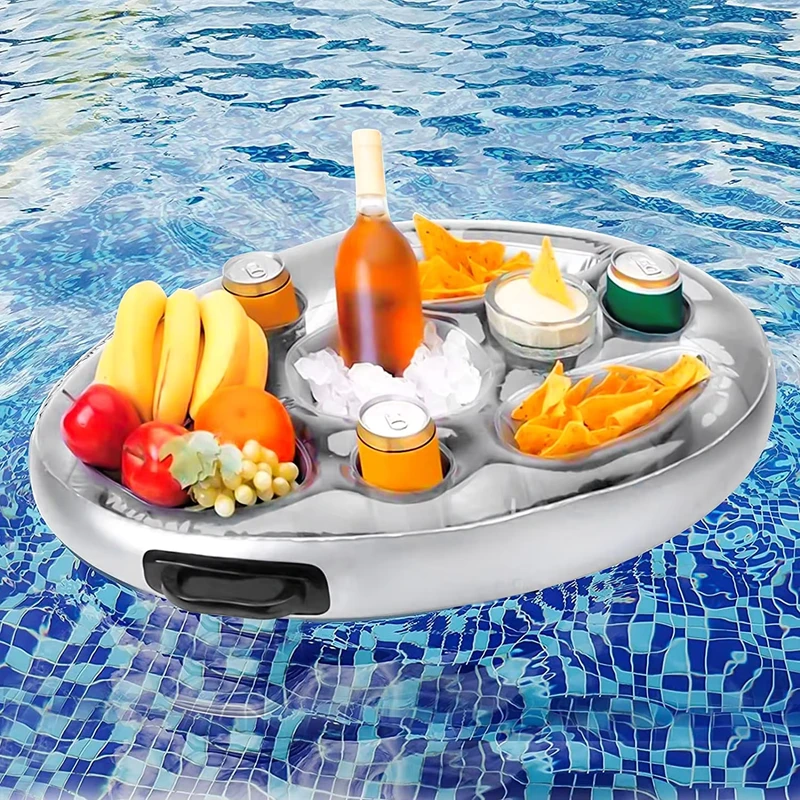 Customize Large Capacity Durable Foldable PVC Inflatable Floating Wine Food Cans Beer Cooling Drink Holder Outdoor Tray Water
