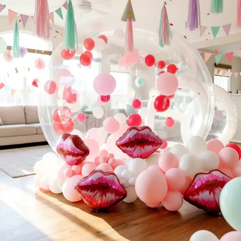 Customize Outdoor Transparent Inflatable Bubble Houses Dome Tents with Double Tunnel Kids Party Balloons Fun House Inflatable
