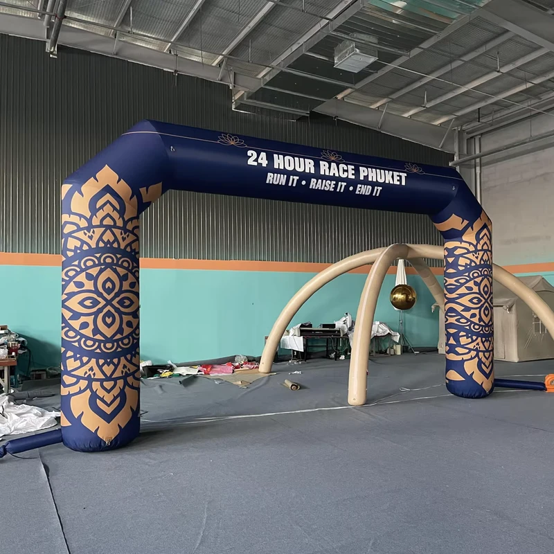 Puerta Inflable de Carrera Personalizada, Arco Inflable Hermético con Logos para Publicidad de Carreras