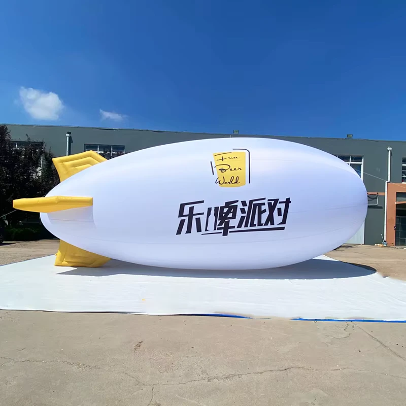 Individuell gestaltbares 10 m großes aufblasbares Luftschiff-Ballon für Veranstaltungen, hängendes Luftschiff-Modell für Werbung
