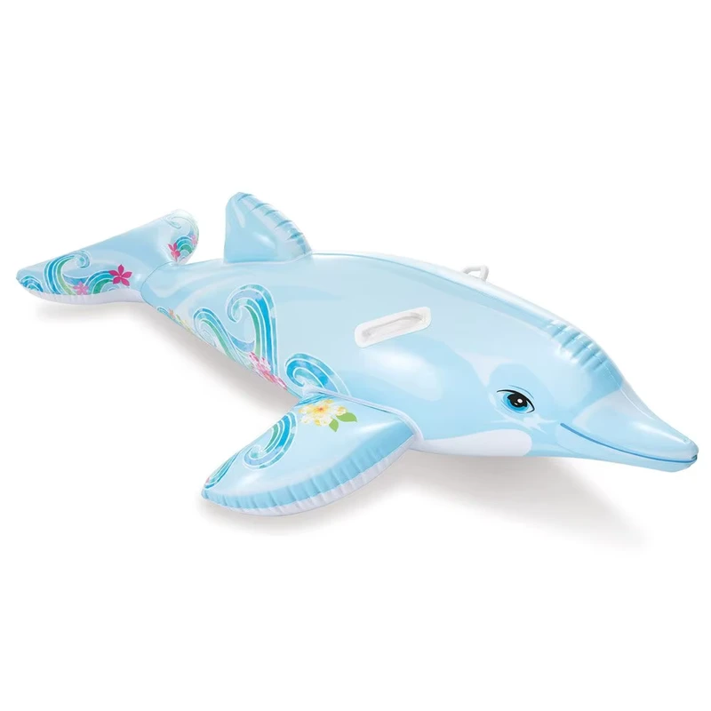 Gonfiabile personalizzato a forma di delfino da 175x65 cm, accessorio divertente per piscina estiva, senza ftalati