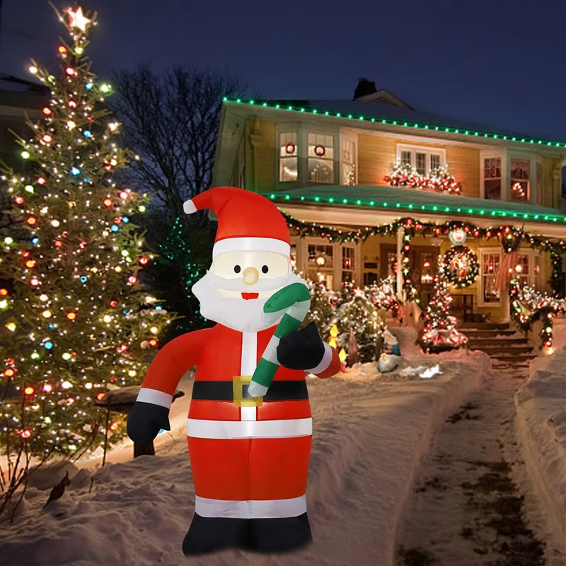Kundenspezifische 4FT Aufblasbare Weihnachtsdekoration LED Licht Santa Claus