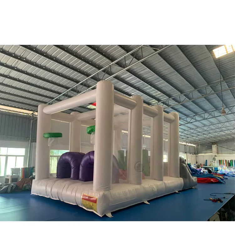 Customized 6mx3.5m Inflatable Obstacle Course for Kids Commercial Inflatable Obstacles With Barriers and Basketball Hoops