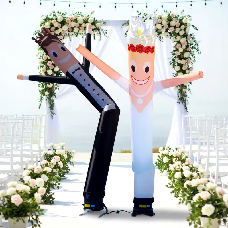 Customized Advertising Married Couple Bride Groom Inflatable Sky Dancer for Wedding