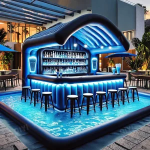 Piattaforma Gonfiabile Personalizzata per Bar all'Aperto per Feste in Giardino, Accessorio per Piscina Gonfiabile e Parco Acquatico