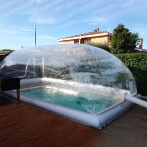 Customized Airtight Inflatable Clear Bubble Swimming Pool Cover Tent Outdoor Pool Transparent Tent Inflatable Pool Dome