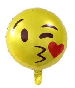 Customized Aluminum Foil Balloon Birthday Party Decoration Accessories Round Shaped Emote Pattern Printing Inflatable Balloons