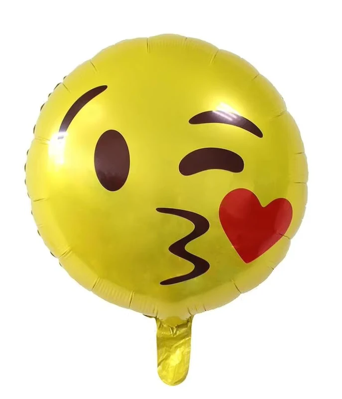 Balão de Alumínio Personalizado Acessórios de Decoração de Aniversário Impressão de Padrão Emotivo Balões Infláveis em Forma Redonda