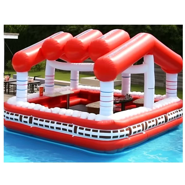Customized Backyard Ultimate Party Inflatable Floating Pool Bar Cabana CE Certified Max Capacity Over 500kg 3-Year Warranty
