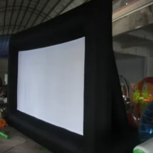 Layar Inflatable Hitam Tahan Air Kustom Kain PVC Oxford 12ft Desain Katak dengan Pompa Udara Listrik Garansi 1-3 Tahun