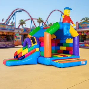 Customized Building Blocks Theme Inflatable Bounce House Commercial Combo Rental Outdoor