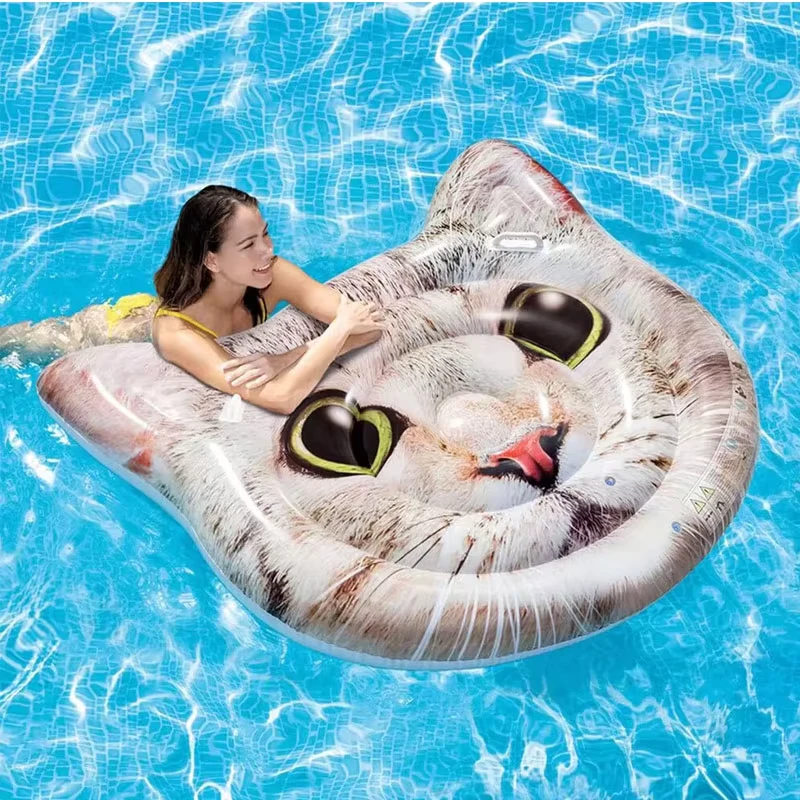 Customized Cat Design Inflatable Swimming Pool Float Summer Beach Floats Lounge Inflatable Outdoor Water Mattress