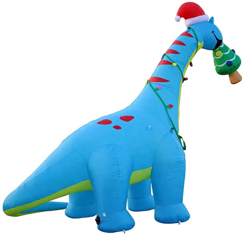 Customized Christmas Inflatable Dinosaur Tree with Built In LEDs Festive Party Decoration with Unique Design