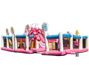 Customized Color Entertainment Obstacle Course Bounce House Inflatable Castle Fun City Candy Toddler Playground Park Commercial