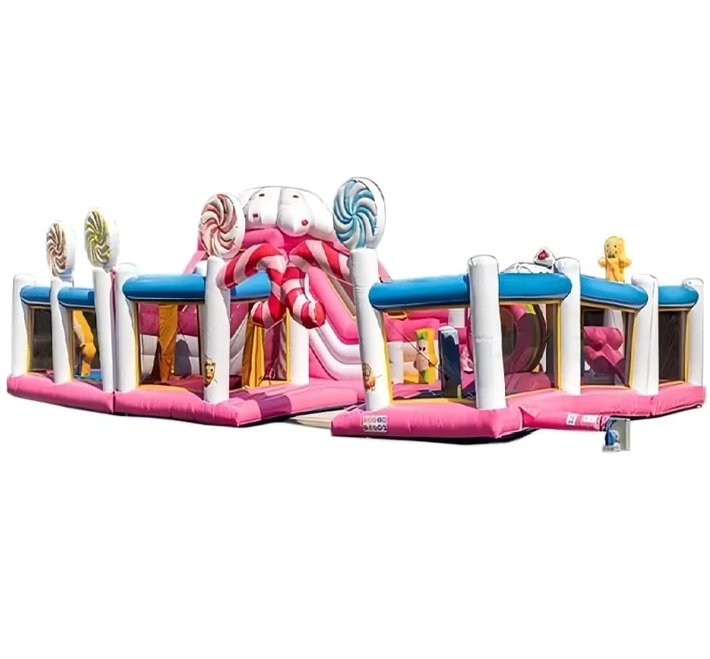 Individuell gestalteter Farbunterhaltungs-Hindernisparcours Hüpfburg Inflatable Castle Fun City Candy Kleinkinder Spielplatz Park Gewerblich