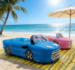 Customized Color Inflatable Water Toys Towable Tube Floating Car Towable Boat Game for Water Amusement Facility