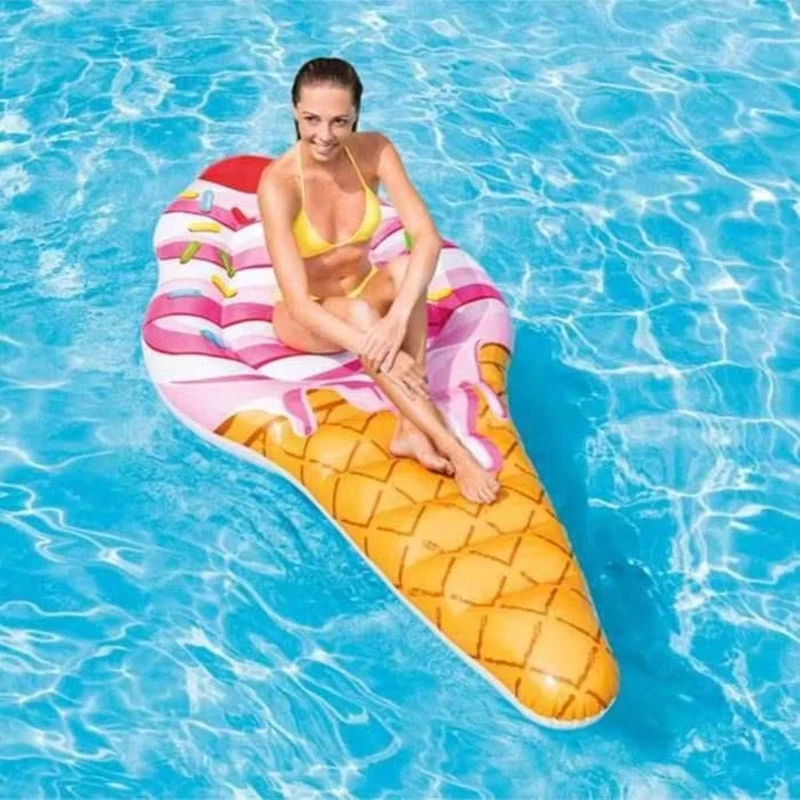 Customized Color PVC Inflatable Ice Cream Pool Lounge Raft For Outdoor Use Inflatable Swimming Pool Float