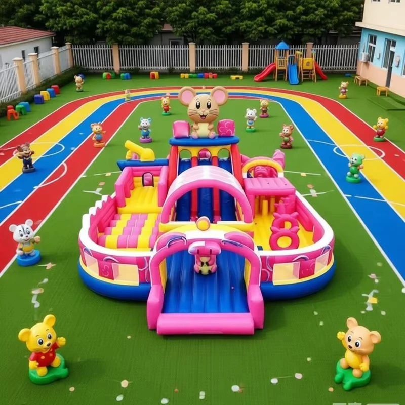 Castello gonfiabile per bambini con scivolo in PVC personalizzato 0,55 mm, nuovo design