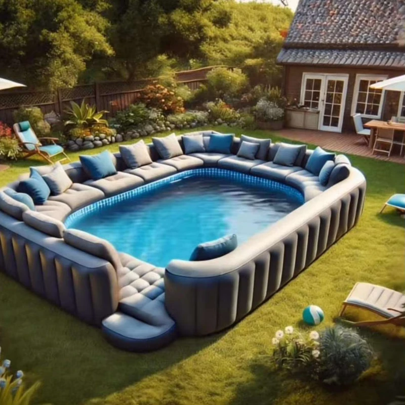 Customized Commercial Inflatable Sofa Shape Pool PVC Inflatable Swimming Pool for Home Party Backyard
