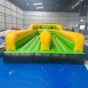 Customized Commercial Outdoor Carnival Battle Games Team Competitive Games Two Lane Inflatable Bungee Run With Ips Light System