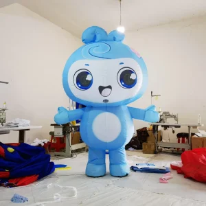 Customized Decorative Inflatable Wearable Blue Cartoon Characters Inflatable Cartoon