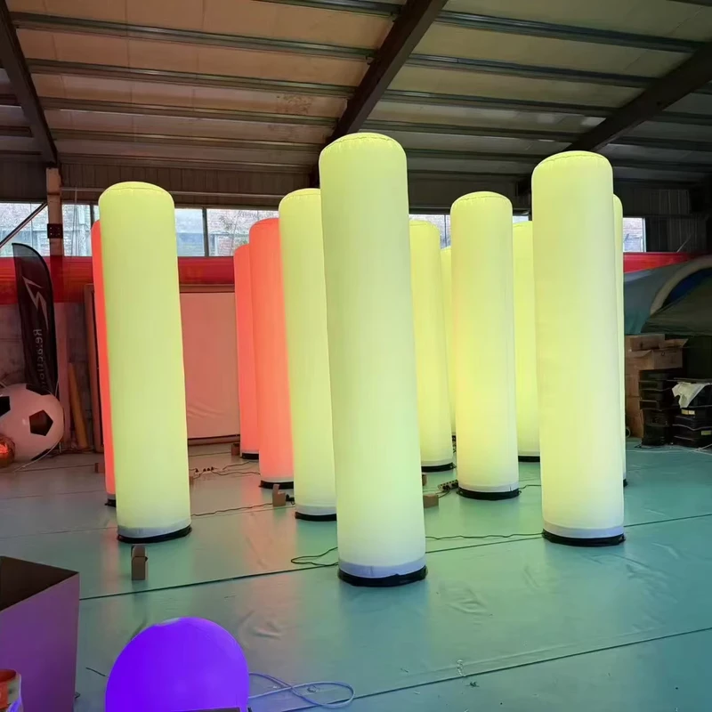 Maßgeschneiderte digitale Werbedrucksäulen mit LED-Licht und wasserdichtem 420D Oxford-Material, aufblasbare Röhre für den Außenbereich