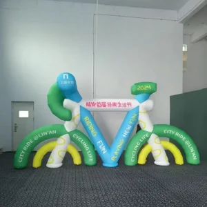Bicicletta Gonfiabile Gigante Pubblicitaria con Stampa Digitale Personalizzata e Logo Impermeabile, Durabile, con Ventilatore d'Aria