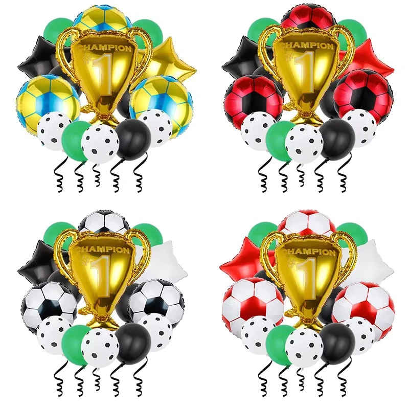 Ensemble de ballons en aluminium en forme de champion de football jetables personnalisés pour décoration de stade de fête