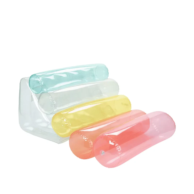 Aangepaste Duurzame PVC Opblaasbare Regenboog Tube Lilo Zwembad Drijvende Plastic Ligstoel