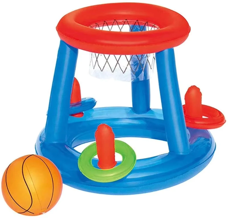 Kundenspezifischer Langlebiger Aufblasbarer Schwimmender PVC Basketballkreis Wasserspielzeug Freizeit Gewerbliche Nutzung