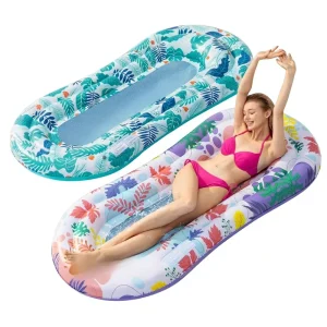 Customized Factory Direct 2 Pack Inflatable Water Hammock Lounger PVC Adults 15+ Pool Tanning Beach