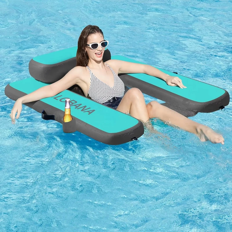 Customized Factory Direct Heavy Duty PVC Inflatable Lounger Pool Float Chair Portable For Swimming Pool Lake Beach
