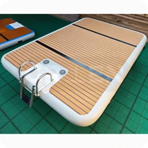 Customized Fishing Yoga Ocean Floats Island Inflatable Boat Dock Inflatable Swimming Platform with Stainless Steel Ladder