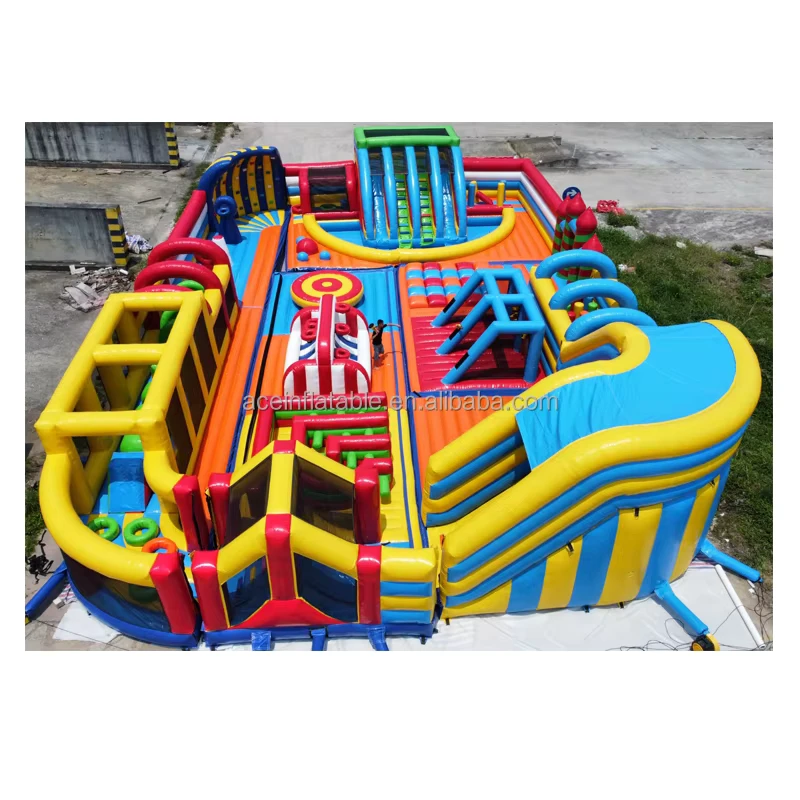 Kastil Bouncing Raksasa Kustom Kombinasi Inflatable untuk Permainan Luar Ruangan Taman Tema Inflatable