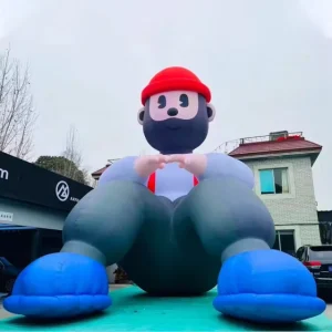 Customized Giant Inflatable Cartoon Character Model Inflatable Blue Super Man Inflatable Super Boy