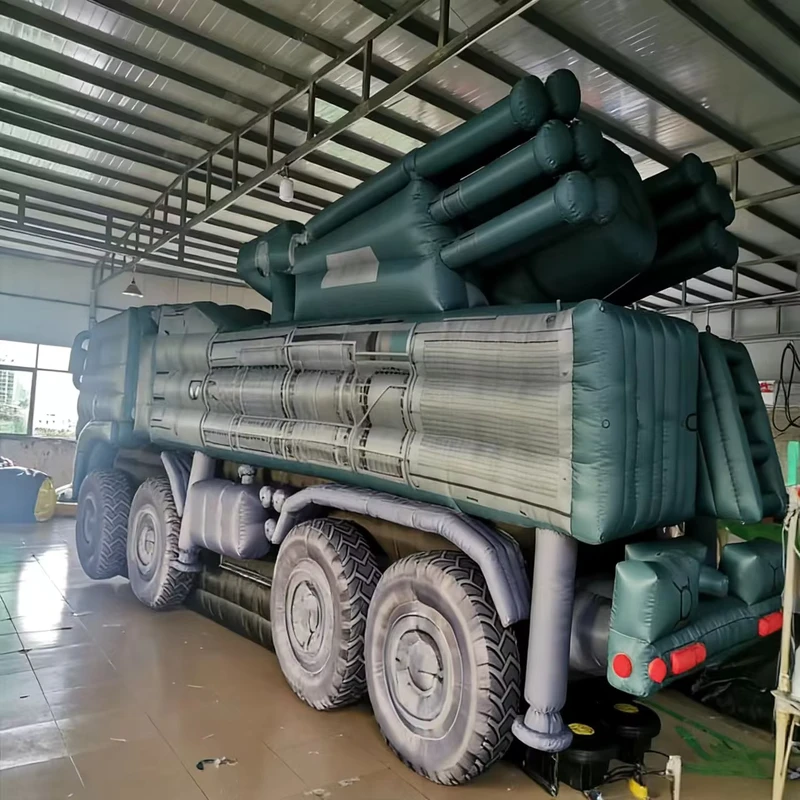 Missile pubblicitario gonfiabile gigante personalizzato veicolo gonfiabile grande carro armato anti-aereo