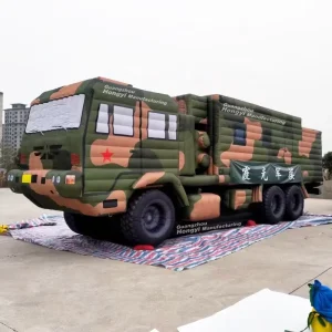 Benutzerdefinierter Riesenaufblasbarer Kämpfer Werbung Aufblasbares Raketenfahrzeug Großes Aufblasbares Flugabwehrfahrzeug
