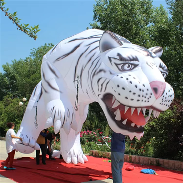 Tigre inflable gigante personalizado con material de PVC Oxford, tamaño 4x5 m, garantía de 2 años para publicidad interior y exterior