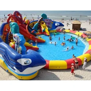 Parque Aquático Inflável Gigante de Polvo Personalizado com Brinquedos de Grande Piscina