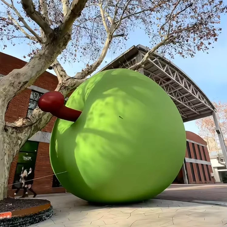 Modelo de Maçã Verde Gigante em PVC Personalizado para Promoção em Eventos