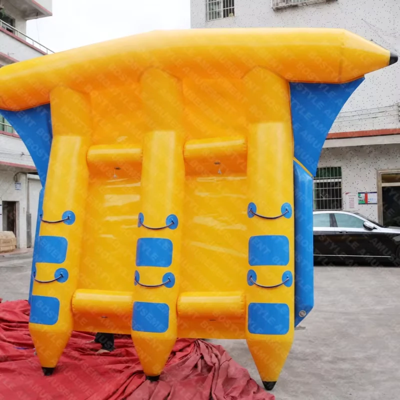 Bote banana volador inflable de alta resistencia, material PVC certificado CE para múltiples usos recreativos