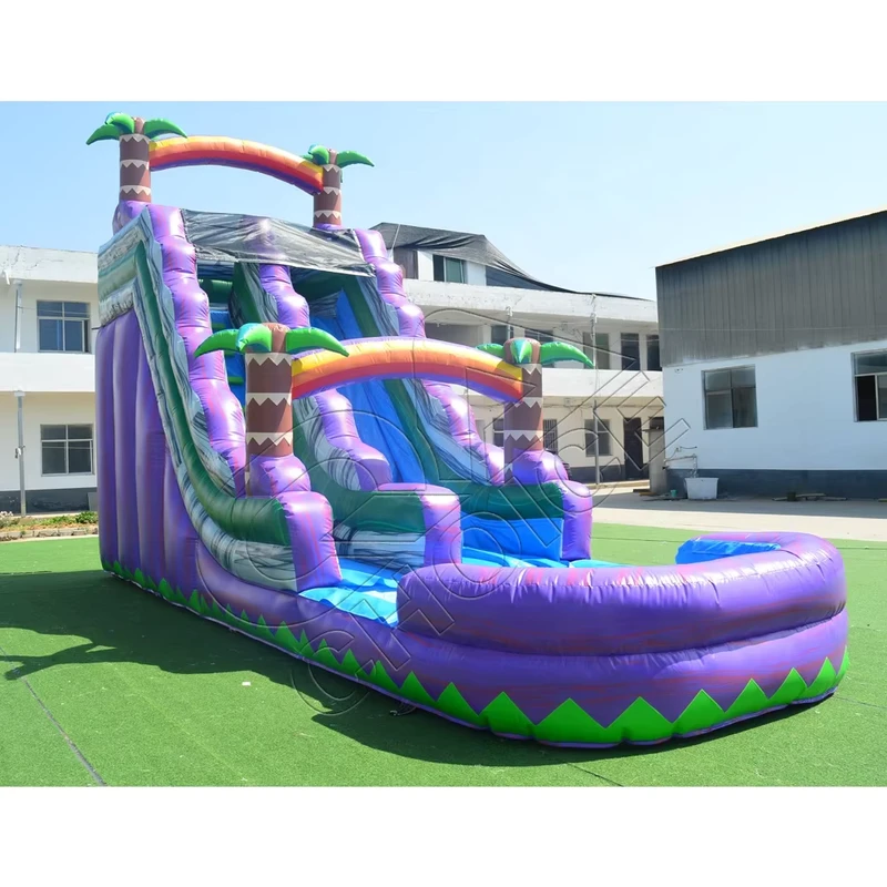 Seluncur Air Inflatable Heavy Duty Kustom Seluncur Air Komersial Luar Ruangan dengan Kolam untuk Dewasa dan Anak-Anak