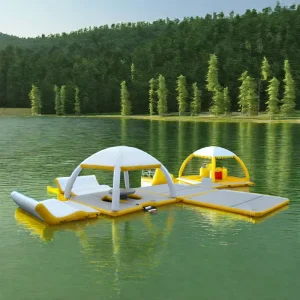 Plateforme de Loisirs Nautiques Gonflable de Haute Qualité, Dock Flottant Gonflable, Tente Flottante