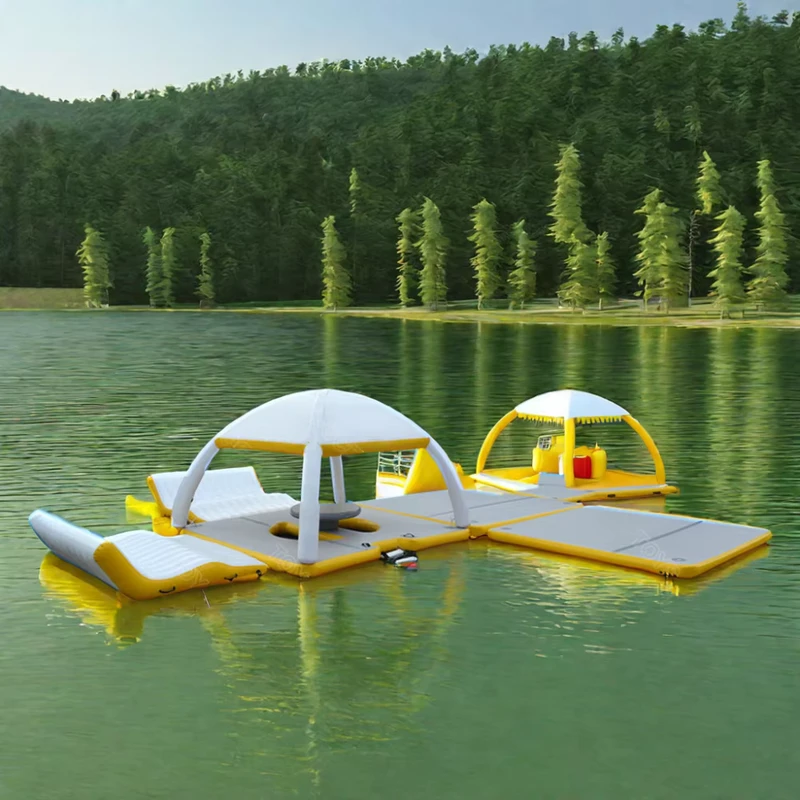 Customized High quality Yacht Water Leisure Platform Inflatable Water Dock Floating Tent
