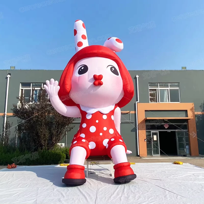 カスタマイズされたインフレータブルバニーガール屋外巨大インフレータブルキャラクターマスコット