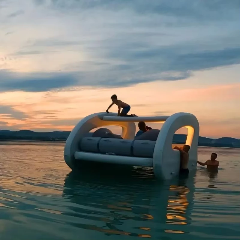 Customized Inflatable Catamaran Inflatable House Yacht Catamaran Boat With Motor