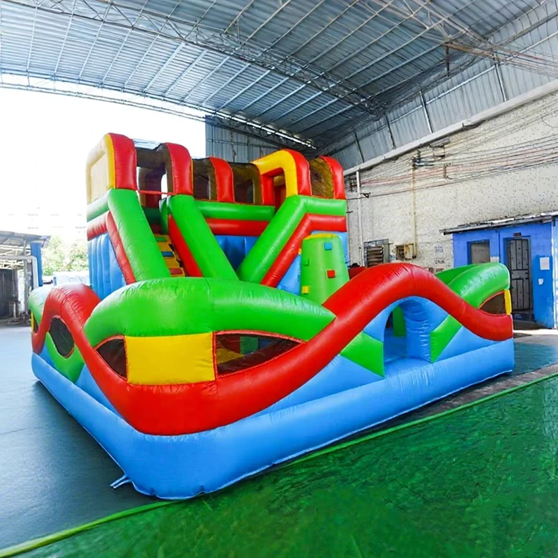 Customized Inflatable Dry Slides Commercial Children Game Playground with Tower and Tunnel